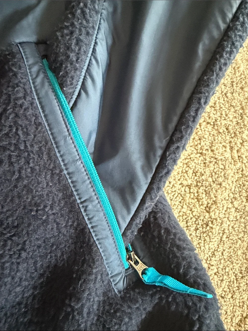 The North Face Kids Navy and Rust Fleece Jacket